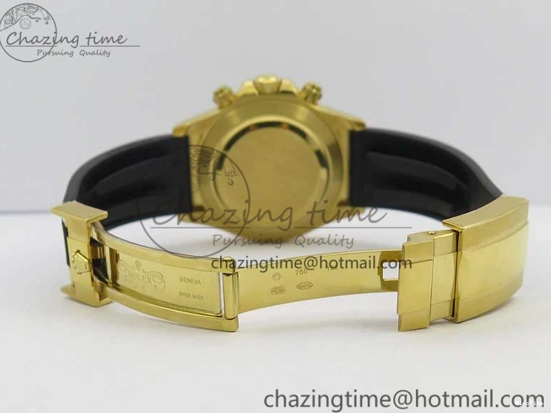 MiroTime 0124 Daytona 116589RBOW YG Rainbow Crystal BLF Best Edition Black Dial on Rubber Strap A EasyMatch 3238